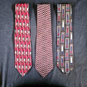 Zylos George Machado Italian Silk Ties Set of 3 Business Office Suit